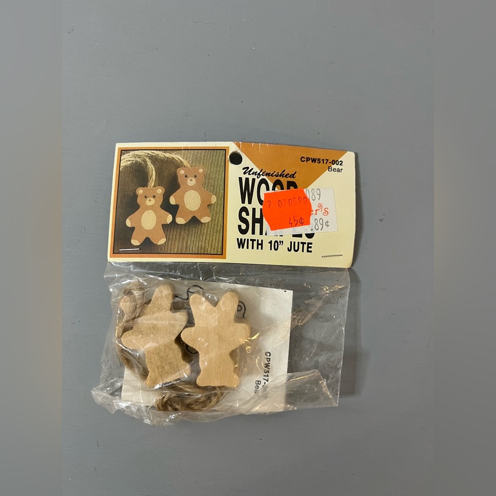 Wang’s International Unfinished Wood Shop 10 Inch Jute Teddy Bear 2pc DIY Craft
